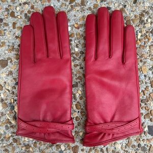 Elegant Red Leather Gloves